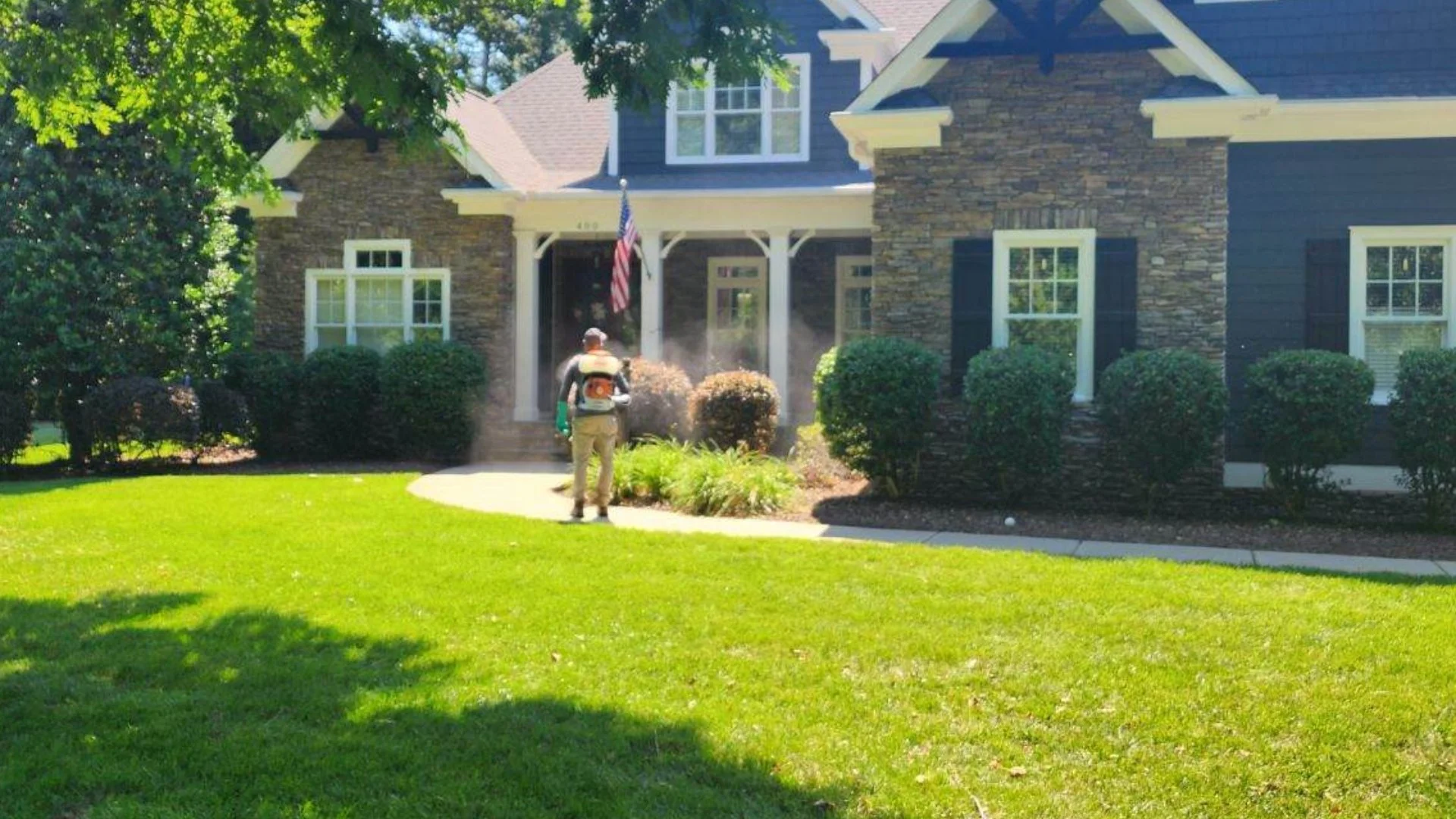 Employee working at a customer's property in Charlotte, NC.