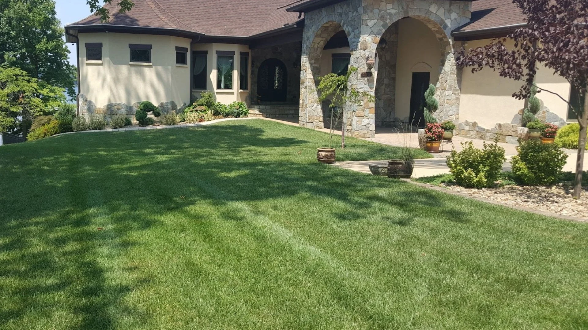 Maintained lawn and landscape at Charlotte, NC home.