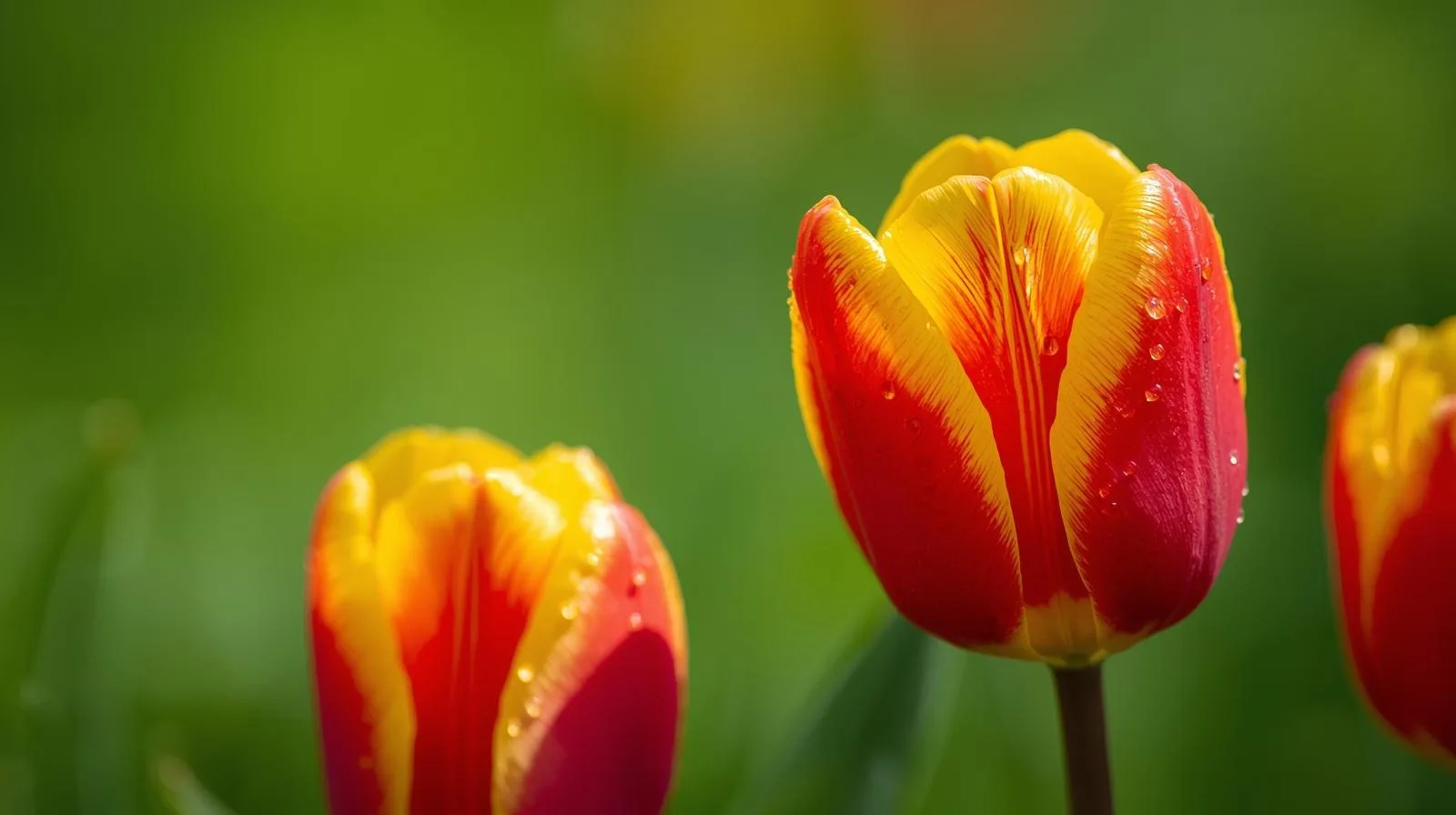 Spring annual flowers in a Charlotte area landscape bed