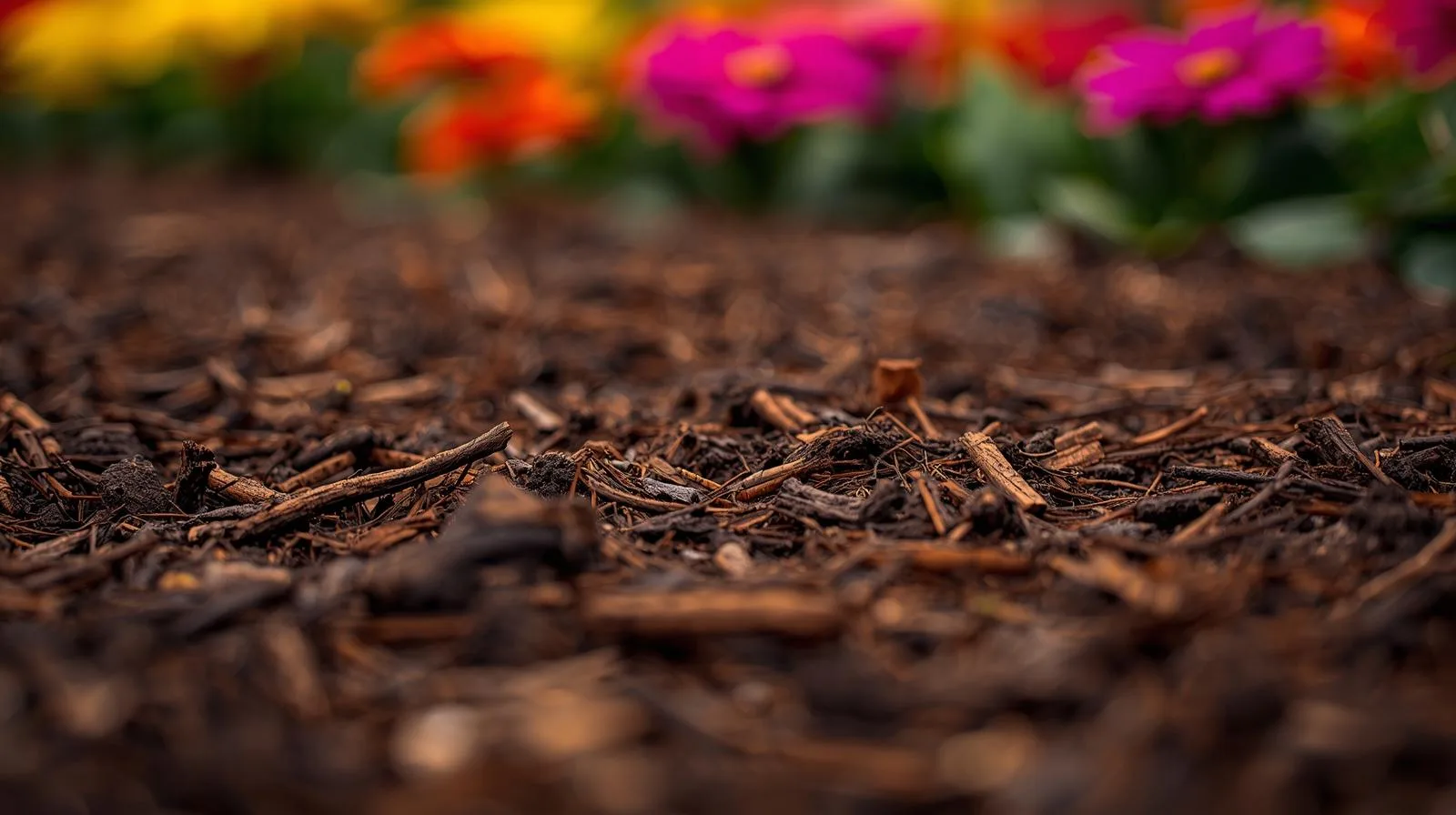 Mulched landscape bed on a Charlotte area property