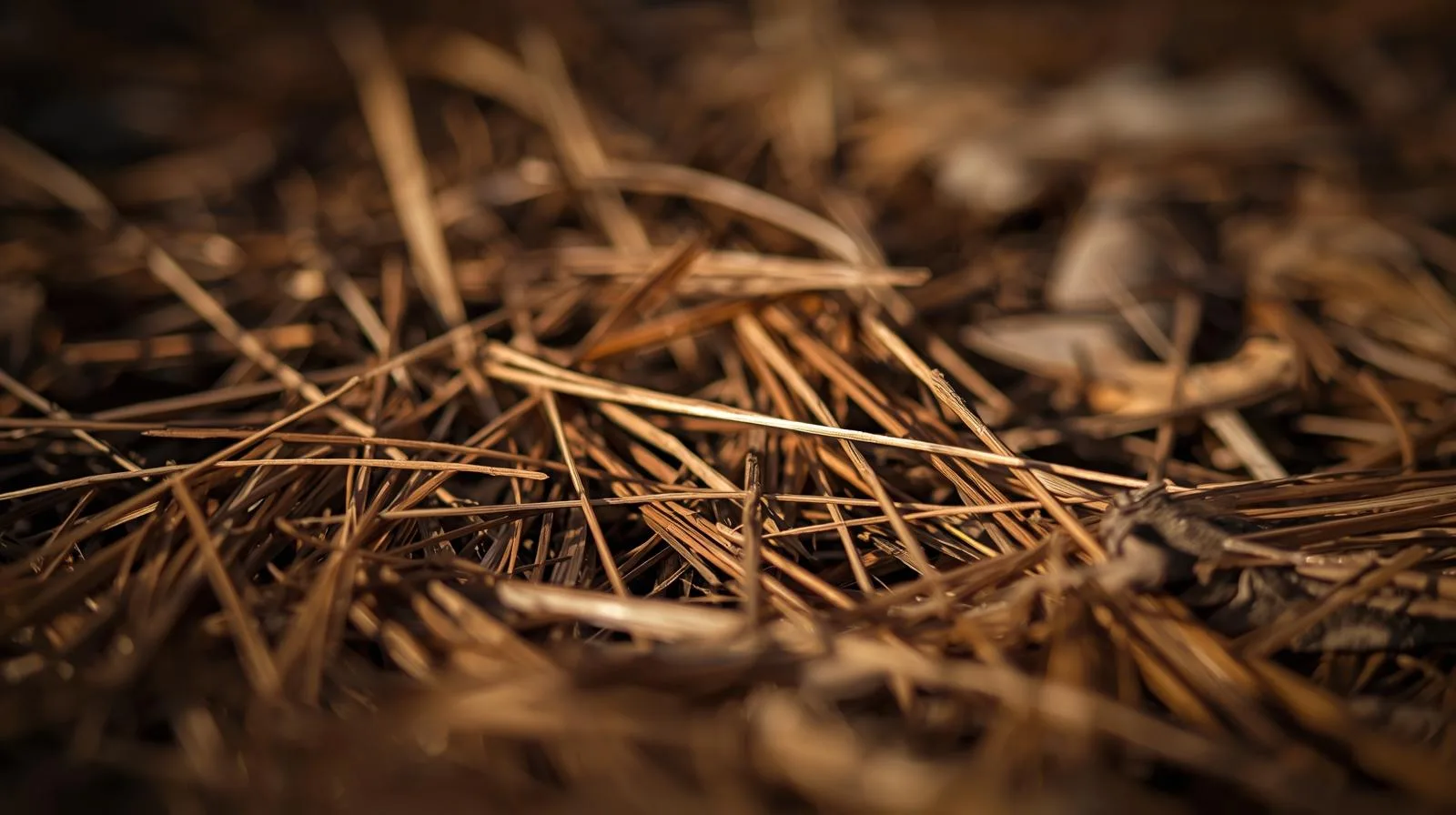 Natural pine needle mulch enhancing landscape beds in Charlotte, NC